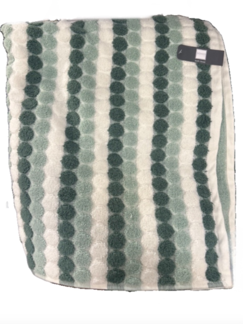 Soho Living Green and White Soft Quick Dry Bath Towels Set of 2